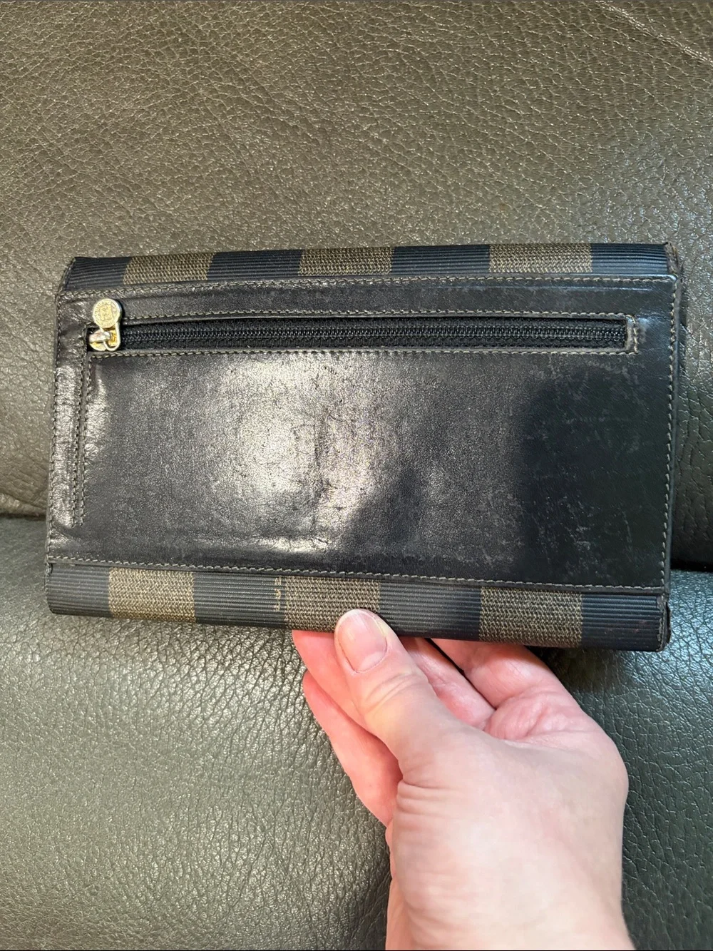 Fendi vintage striped leather wallet